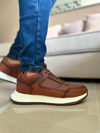 TENIS PARA HOMBRE EN CUERO MIEL | REF MADEIRA