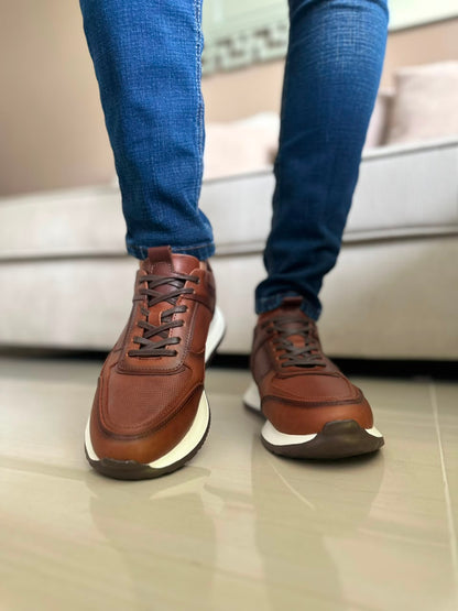 TENIS PARA HOMBRE EN CUERO MIEL | REF MADEIRA
