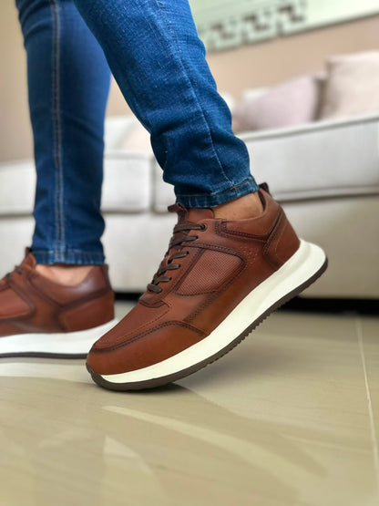 TENIS PARA HOMBRE EN CUERO MIEL | REF MADEIRA