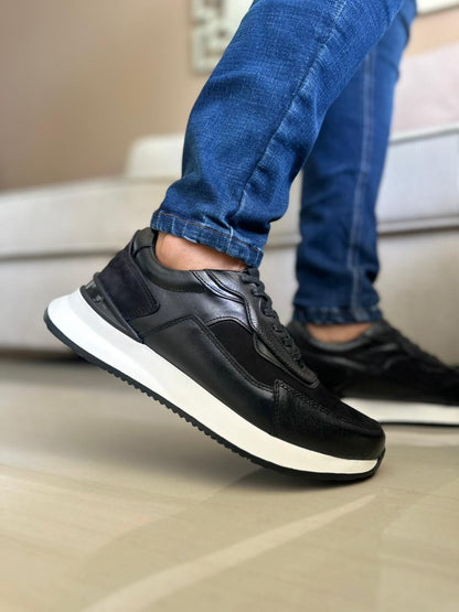 TENIS PARA HOMBRE EN CUERO NEGRO | REF ATENAS
