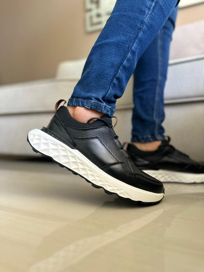 TENIS PARA HOMBRE EN CUERO NEGRO | REF SINGAPUR