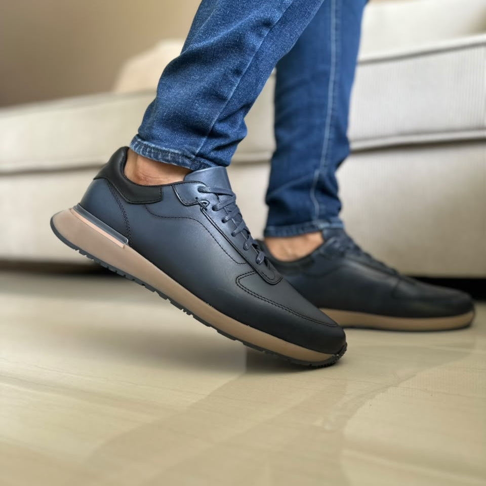 TENIS PARA HOMBRE EN CUERO AZUL | REF MADRID