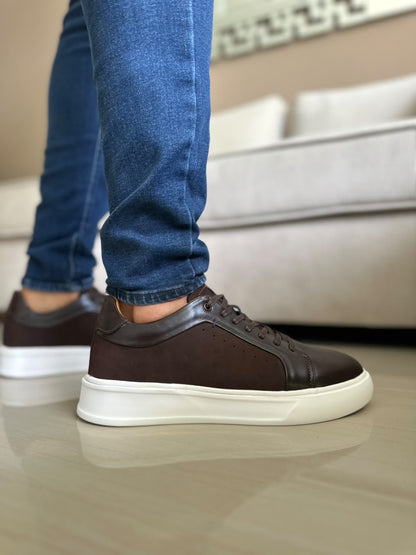TENIS PARA HOMBRE EN CUERO CAFE | REF BRAGA