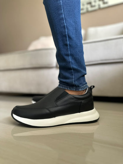 MOCASIN PARA HOMBRE EN CUERO NEGRO | REF ALMADA