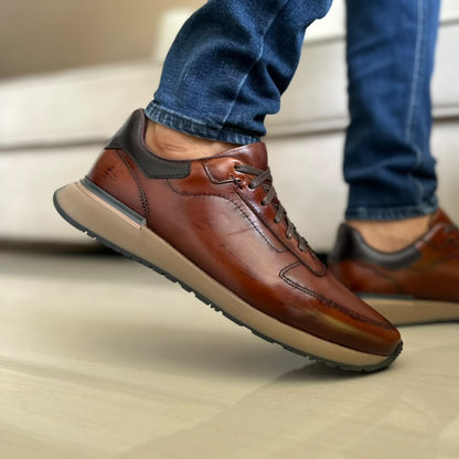 TENIS PARA HOMBRE EN CUERO MIEL | REF MADRID