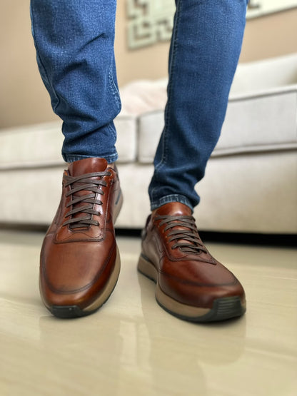 TENIS PARA HOMBRE EN CUERO MIEL | REF MADRID