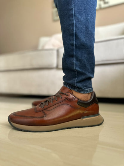 TENIS PARA HOMBRE EN CUERO MIEL | REF MADRID