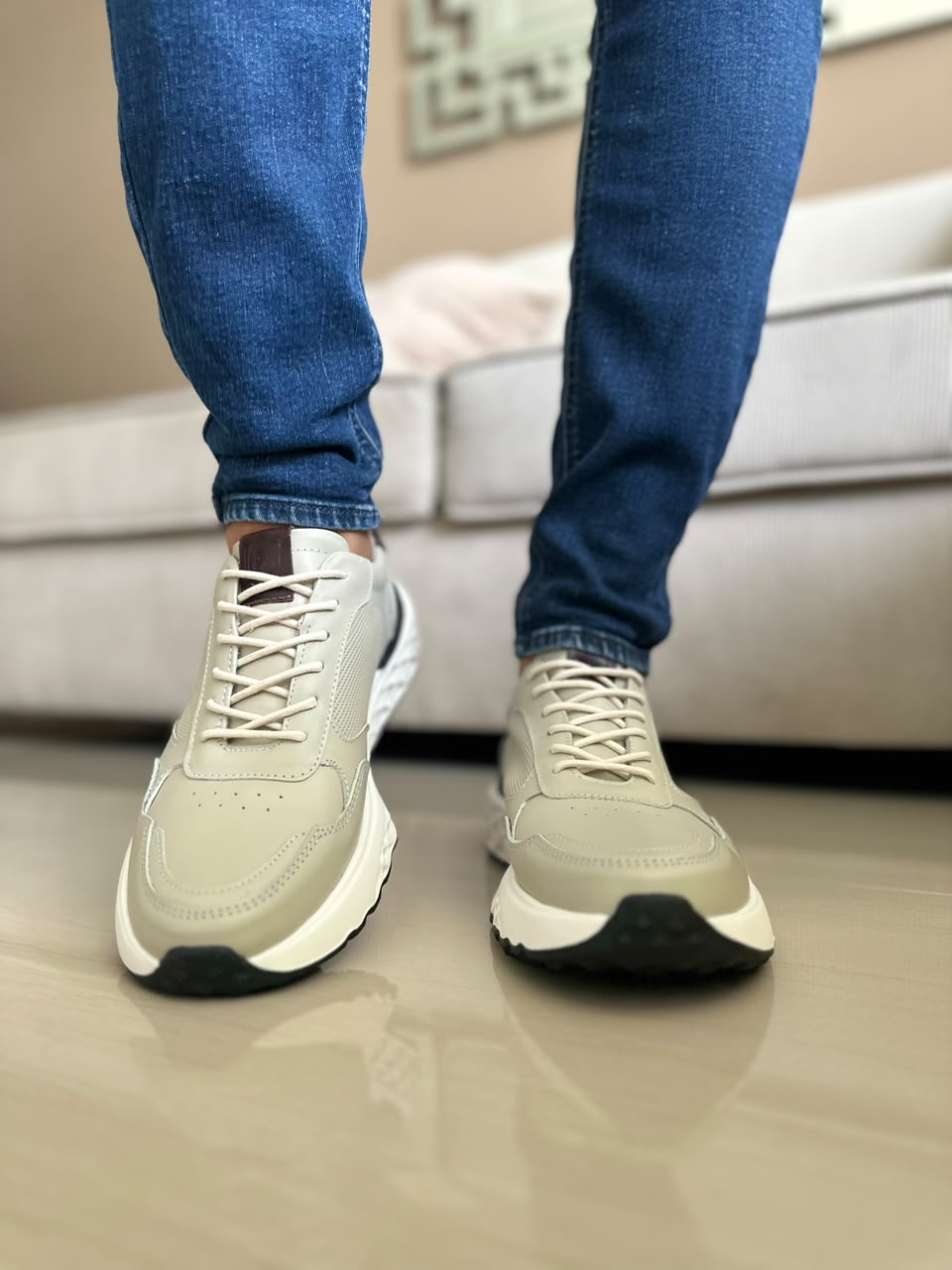 TENIS PARA HOMBRE EN CUERO GRIS | REF HELSINKI