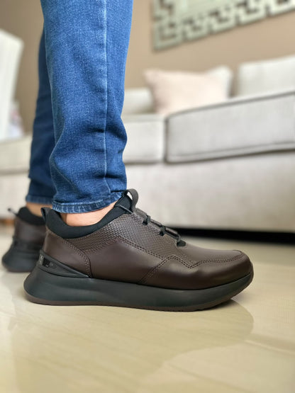 TENIS PARA HOMBRE EN CUERO CAFE | REF SINGAPUR