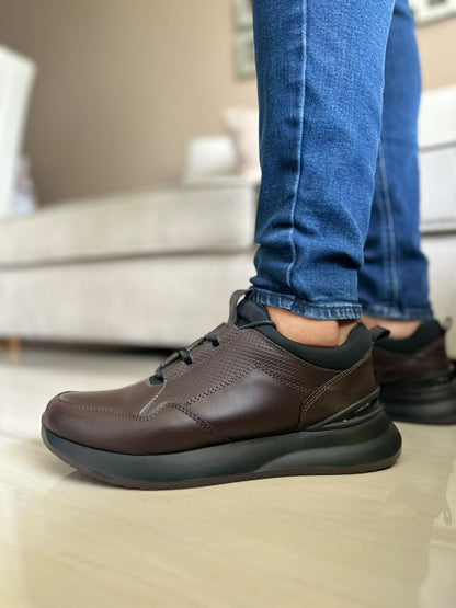 TENIS PARA HOMBRE EN CUERO CAFE | REF SINGAPUR