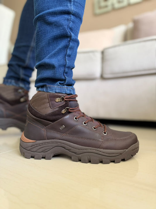 BOTA PARA HOMBRE EN CUERO CAFE | REF IRONWORKS