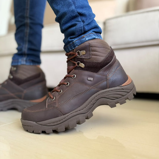 BOTA PARA HOMBRE EN CUERO CAFE | REF IRONWORKS