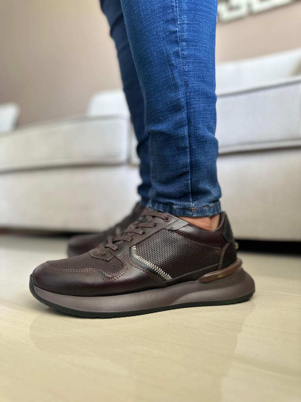 TENIS PARA HOMBRE EN CUERO CAFE | REF CONNECTICUT