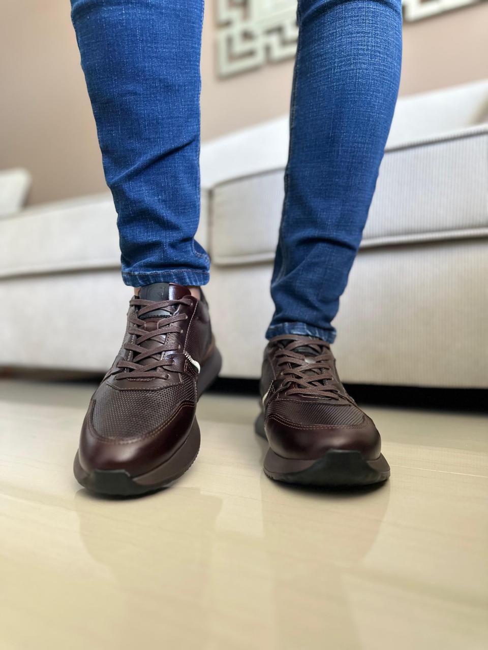 TENIS PARA HOMBRE EN CUERO CAFE | REF CONNECTICUT