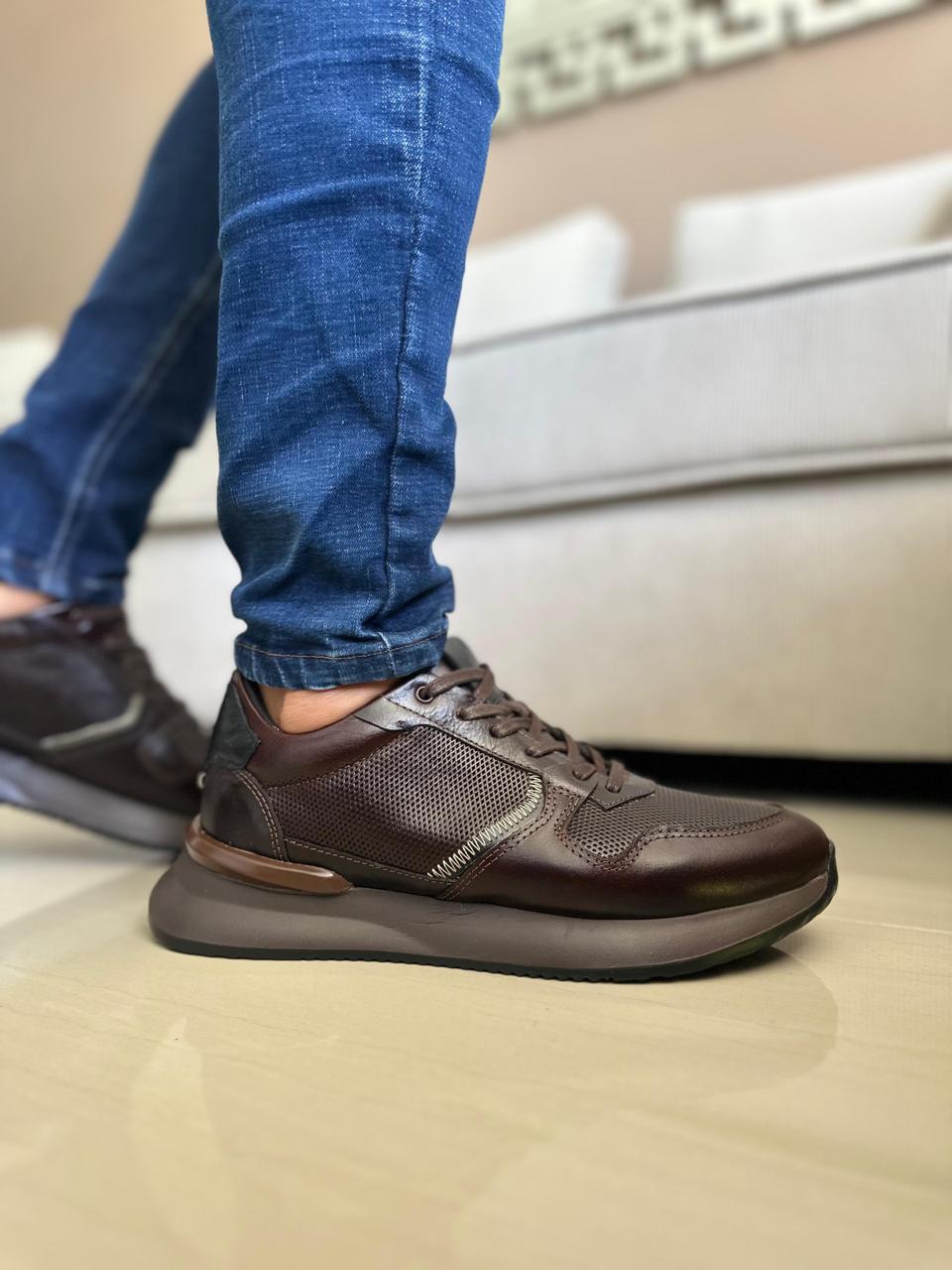 TENIS PARA HOMBRE EN CUERO CAFE | REF CONNECTICUT