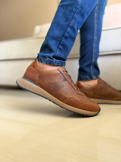 TENIS PARA HOMBRE EN CUERO CREMA | REF MARCO