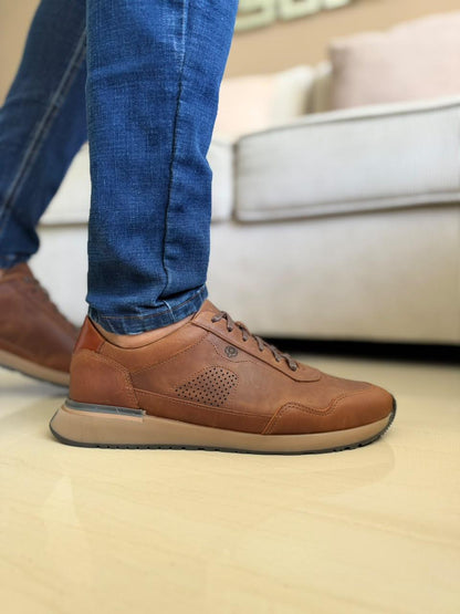 TENIS PARA HOMBRE EN CUERO CREMA | REF MARCO
