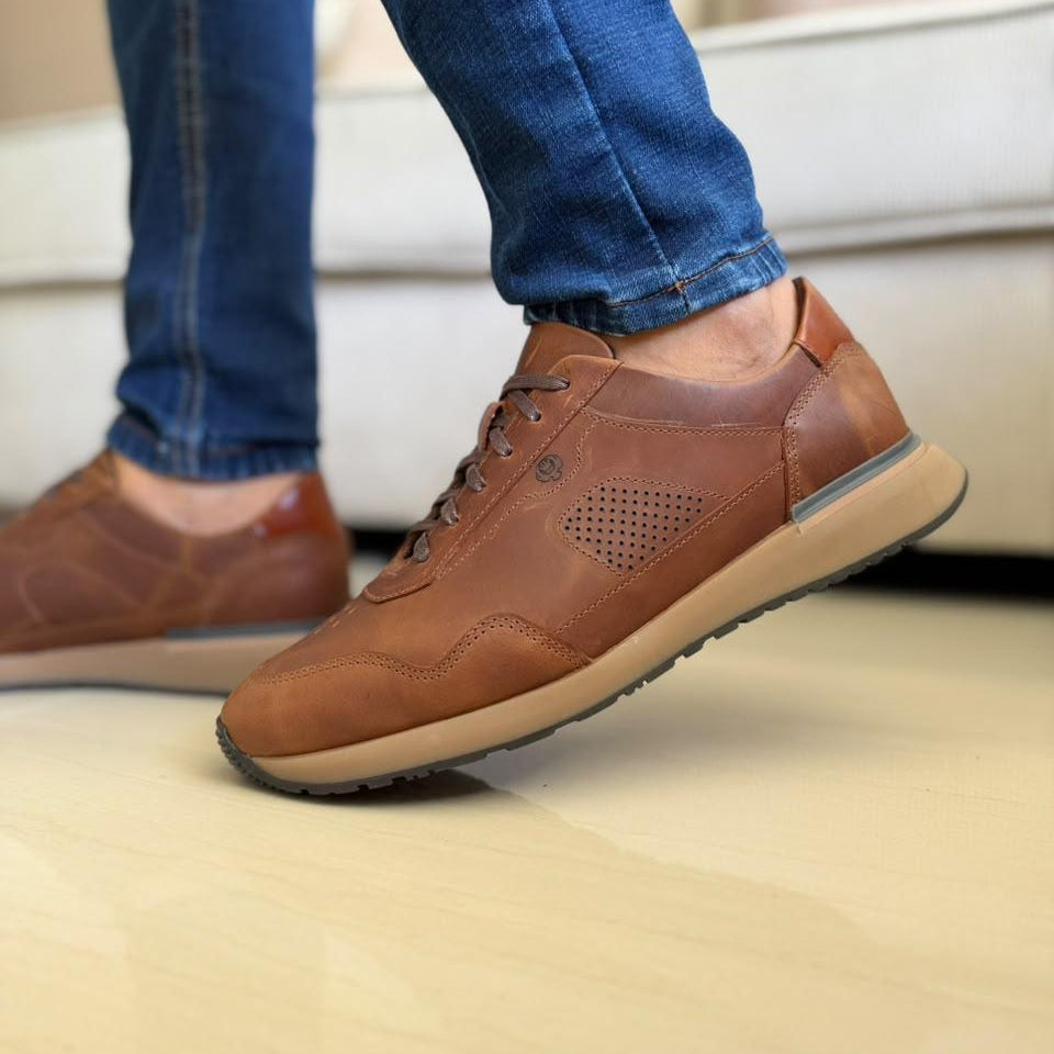 TENIS PARA HOMBRE EN CUERO CREMA | REF MARCO