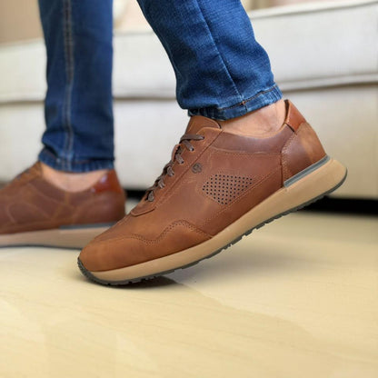 TENIS PARA HOMBRE EN CUERO CREMA | REF MARCO