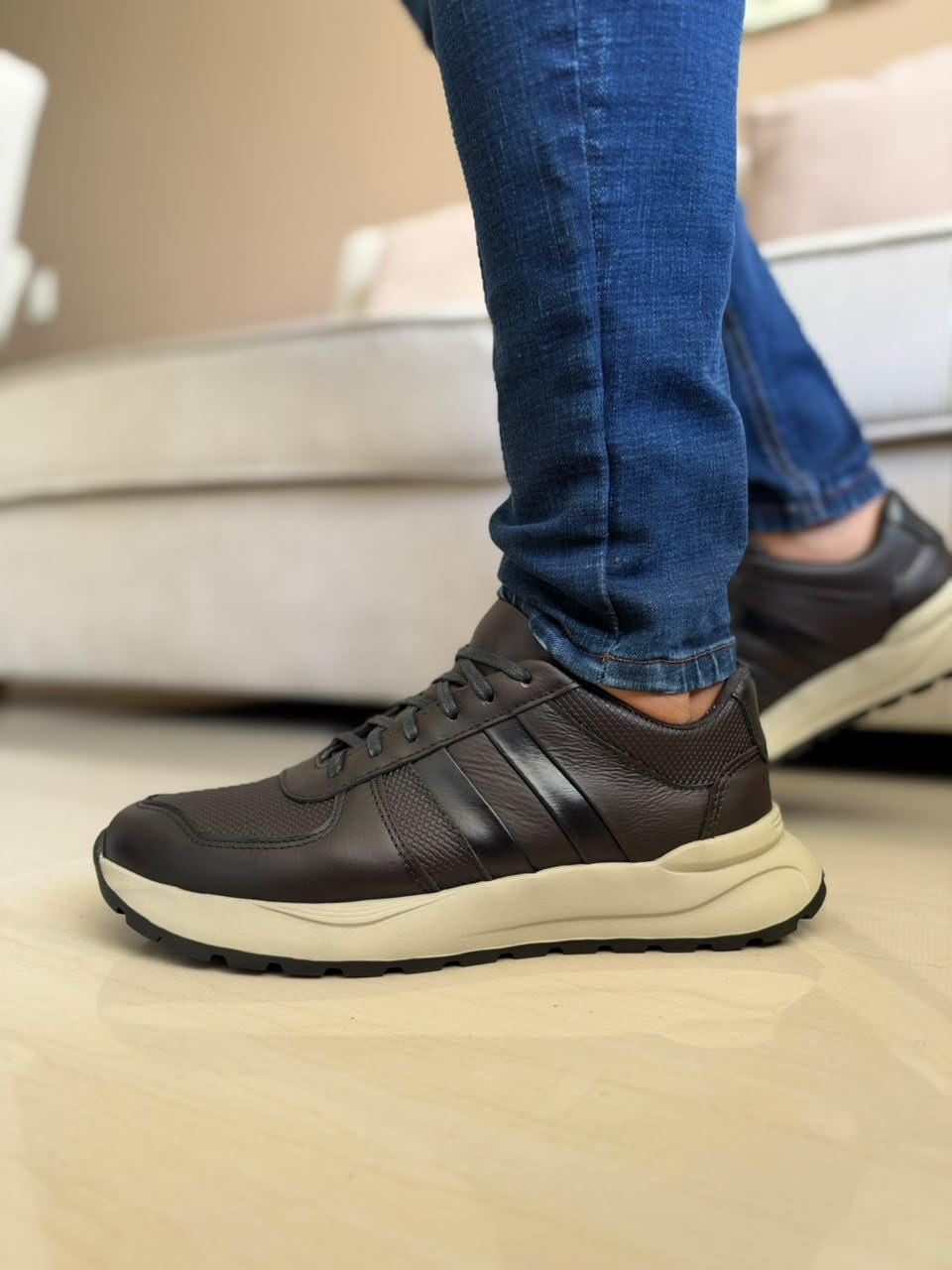TENIS PARA HOMBRE EN CUERO CAFE | REF MARTE