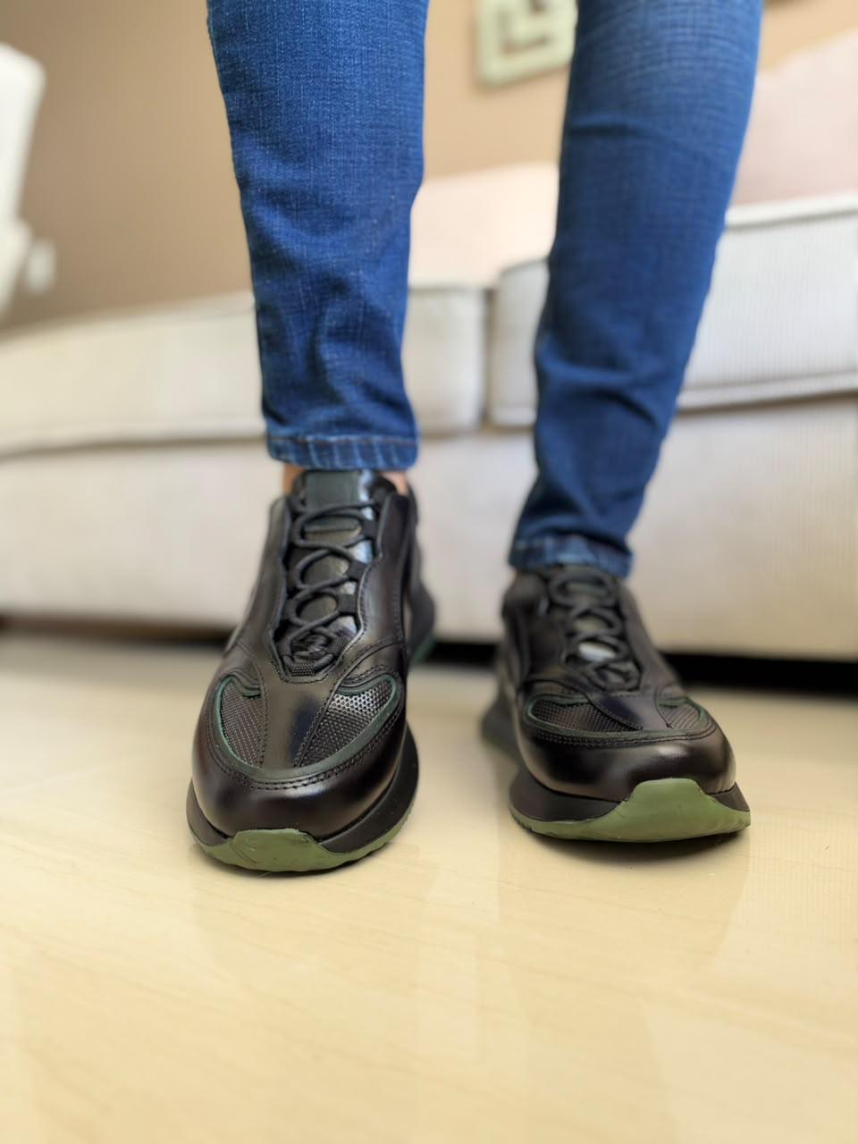 TENIS PARA HOMBRE EN CUERO TODO NEGRO | REF SHENZHEN 3386