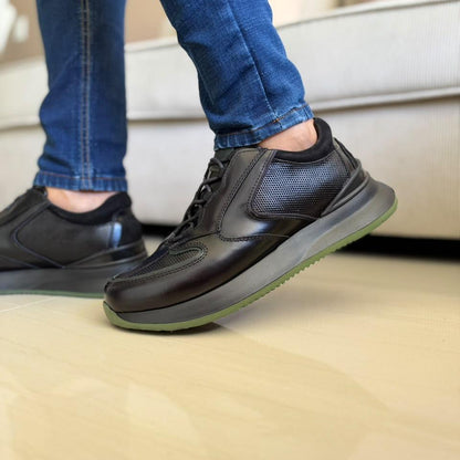 TENIS PARA HOMBRE EN CUERO TODO NEGRO | REF SHENZHEN 3386