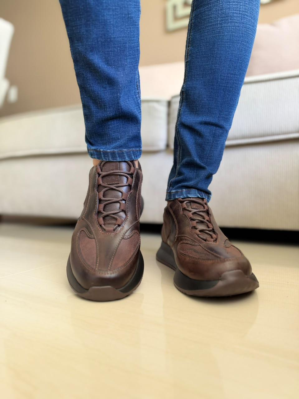 TENIS PARA HOMBRE EN CUERO CAFE | REF SHENZHEN 3386