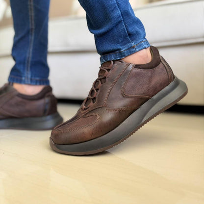 TENIS PARA HOMBRE EN CUERO CAFE | REF SHENZHEN 3386
