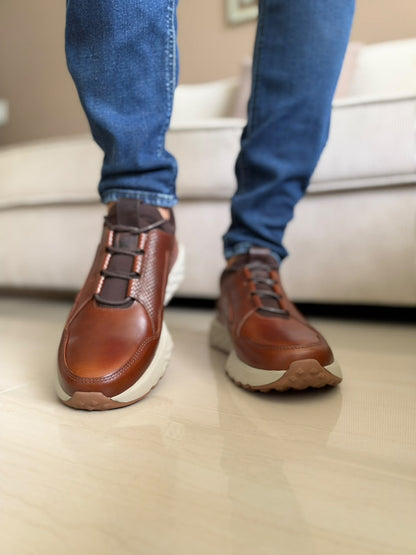 TENIS PARA HOMBRE EN CUERO MIEL | REF SINGAPUR