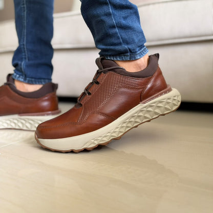 TENIS PARA HOMBRE EN CUERO MIEL | REF SINGAPUR