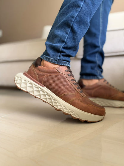 TENIS PARA HOMBRE EN CUERO CREMA | REF HELSINKI