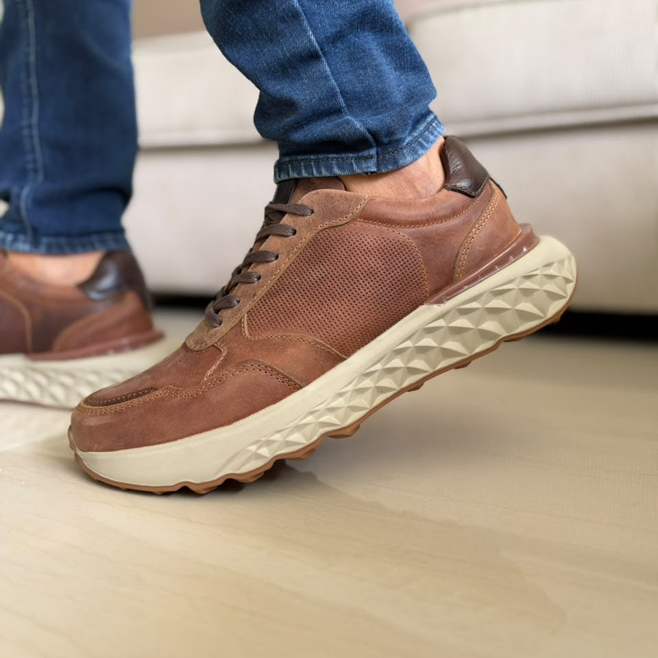 TENIS PARA HOMBRE EN CUERO CREMA | REF HELSINKI