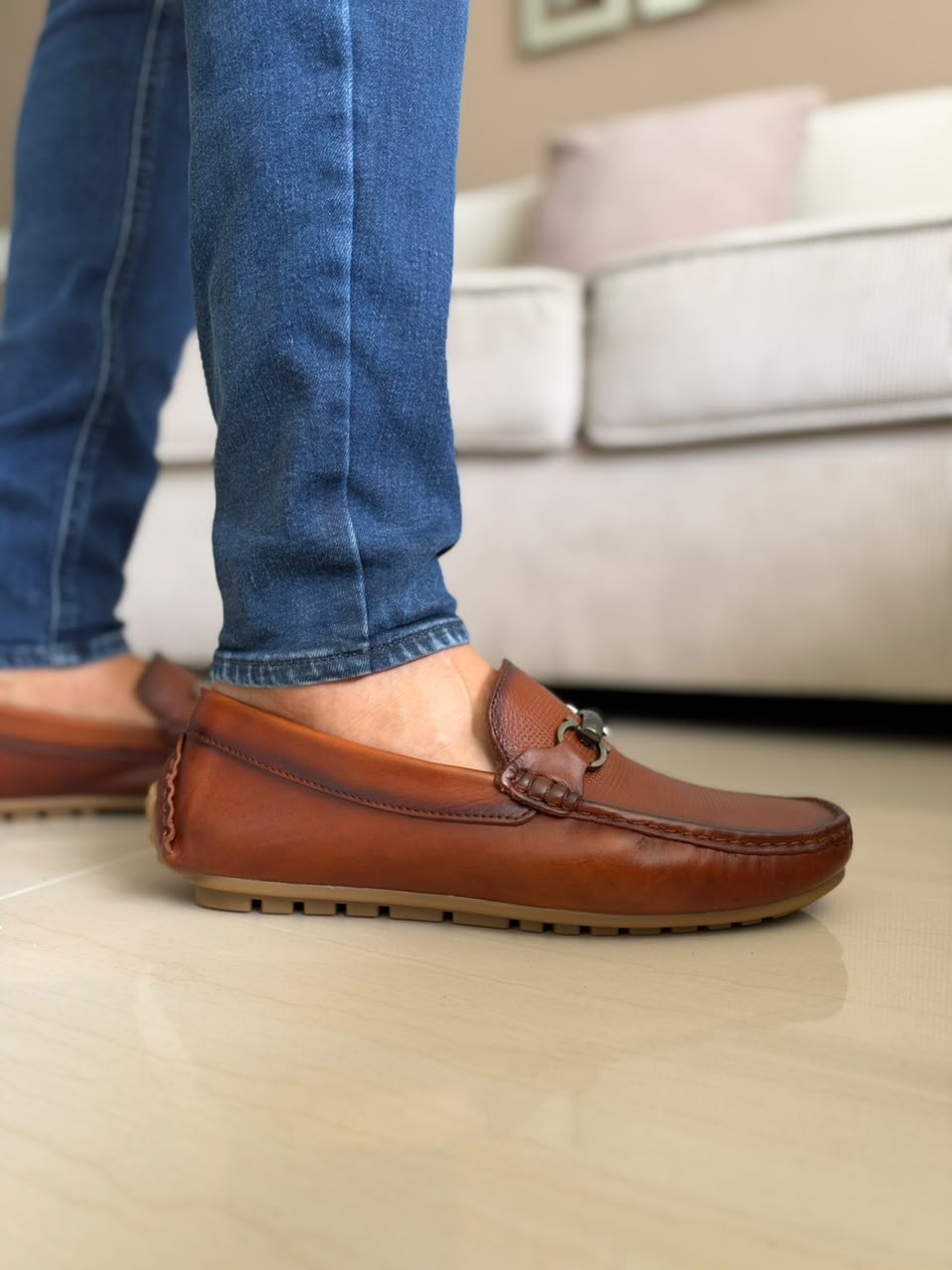 MOCASINES EN CUERO MIEL PARA HOMBRE | REF WINDSOR