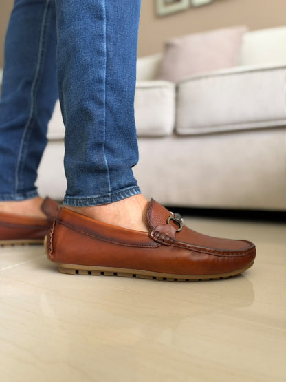 MOCASINES EN CUERO MIEL PARA HOMBRE | REF WINDSOR