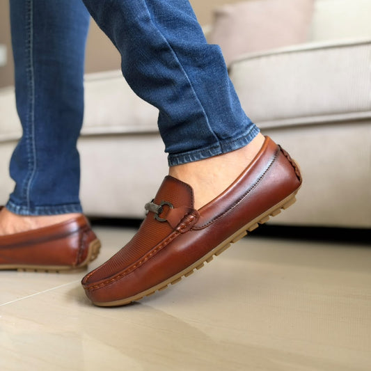 MOCASINES EN CUERO MIEL PARA HOMBRE | REF WINDSOR