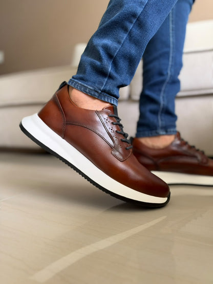 TENIS PARA HOMBRE EN CUERO MIEL | REF CANNES