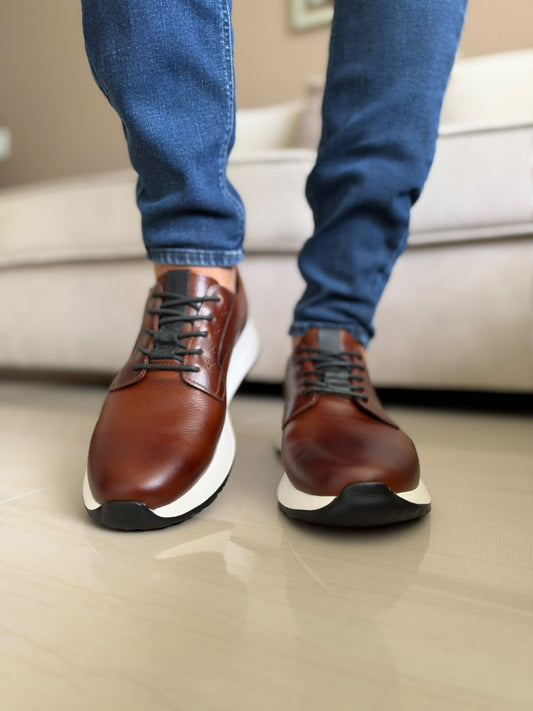 TENIS PARA HOMBRE EN CUERO MIEL | REF CANNES