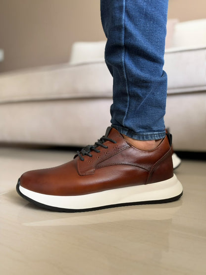 TENIS PARA HOMBRE EN CUERO MIEL | REF CANNES