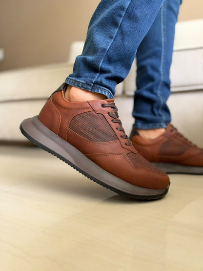 TENIS PARA HOMBRE EN CUERO MIEL | REF: D 12 IBIZA