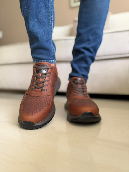 TENIS PARA HOMBRE EN CUERO MIEL | REF: D 12 IBIZA