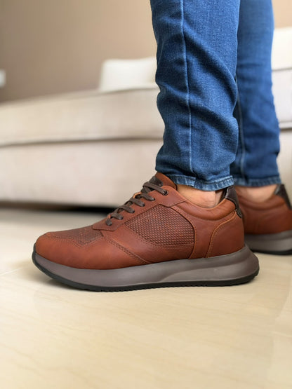 TENIS PARA HOMBRE EN CUERO MIEL | REF: D 12 IBIZA