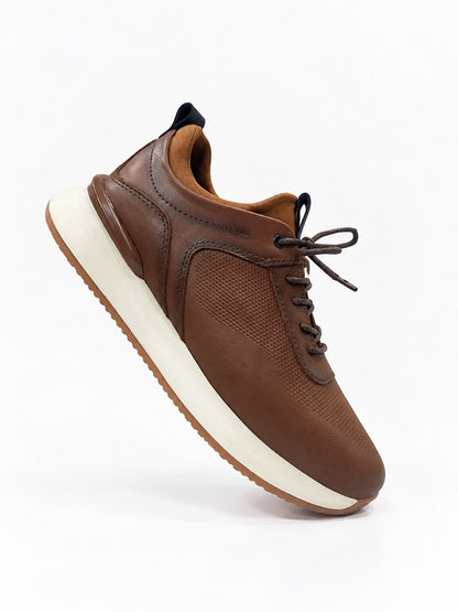 TENIS PARA HOMBRE EN CUERO MIEL | REF BROOKLYN B-91