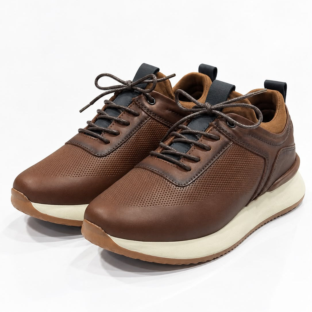 TENIS PARA HOMBRE EN CUERO MIEL | REF BROOKLYN B-91