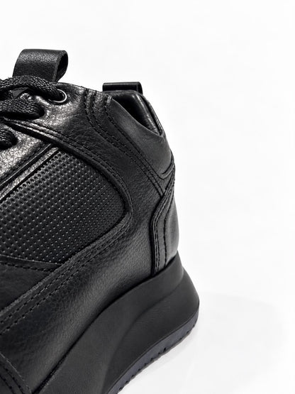 TENIS PARA HOMBRE EN CUERO TODO NEGRO | REF MADEIRA