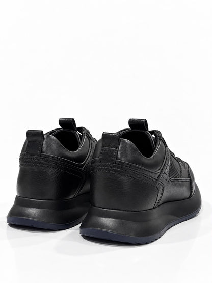 TENIS PARA HOMBRE EN CUERO TODO NEGRO | REF MADEIRA