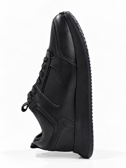 TENIS PARA HOMBRE EN CUERO TODO NEGRO | REF MADEIRA