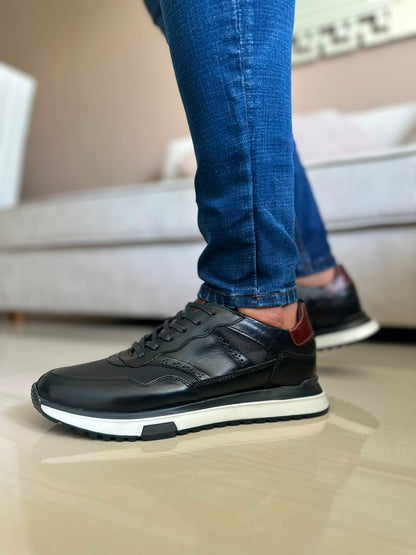 TENIS PARA HOMBRE CUERO NEGRO | REF SACRAMENTO