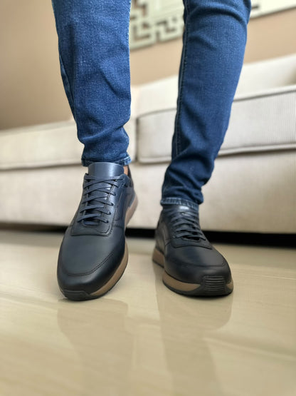 TENIS PARA HOMBRE EN CUERO AZUL | REF MADRID