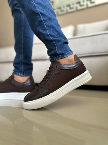 TENIS PARA HOMBRE EN CUERO CAFE | REF BRAGA