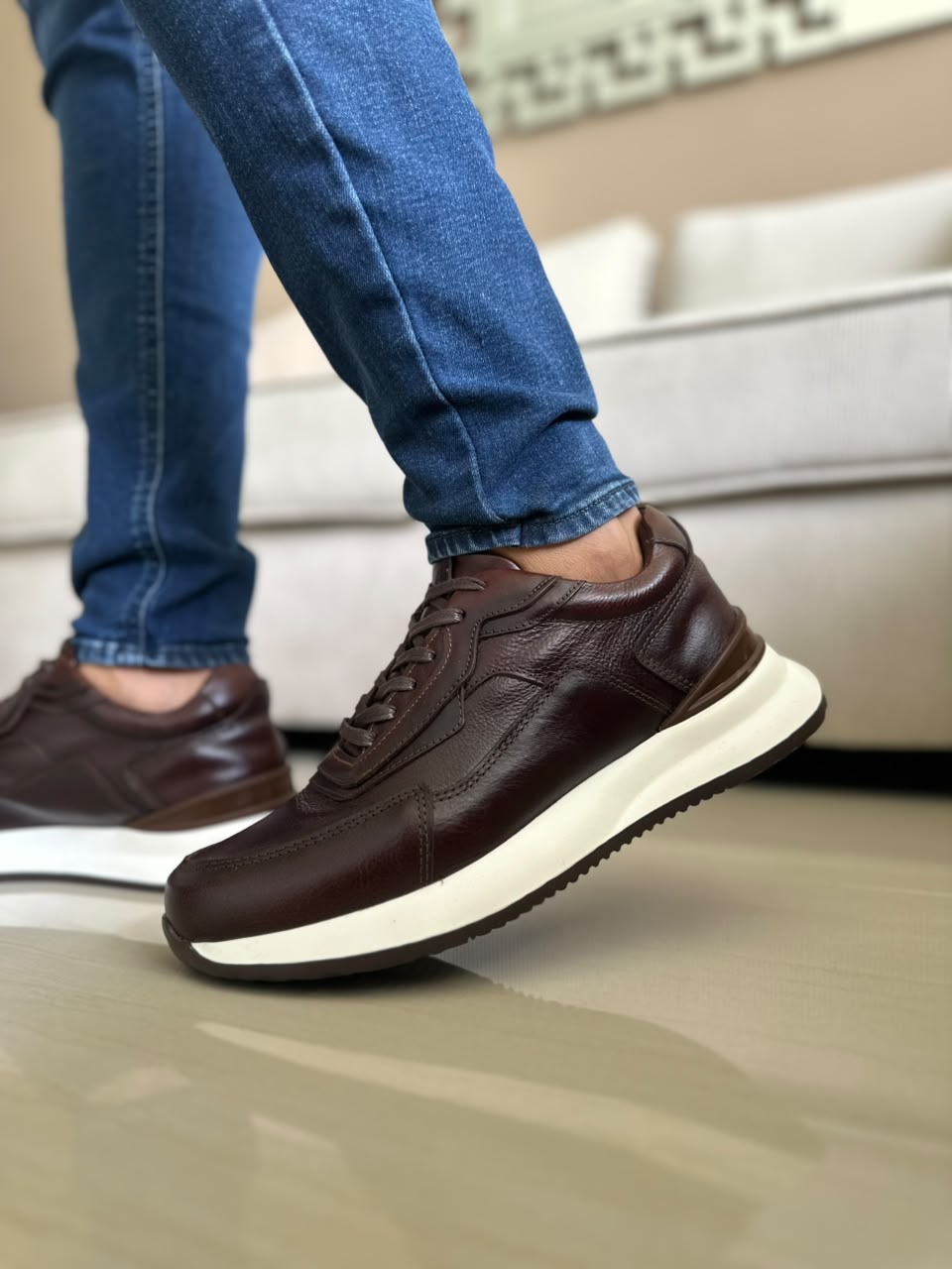 TENIS PARA HOMBRE EN CUERO COÑAG | REF ATENAS